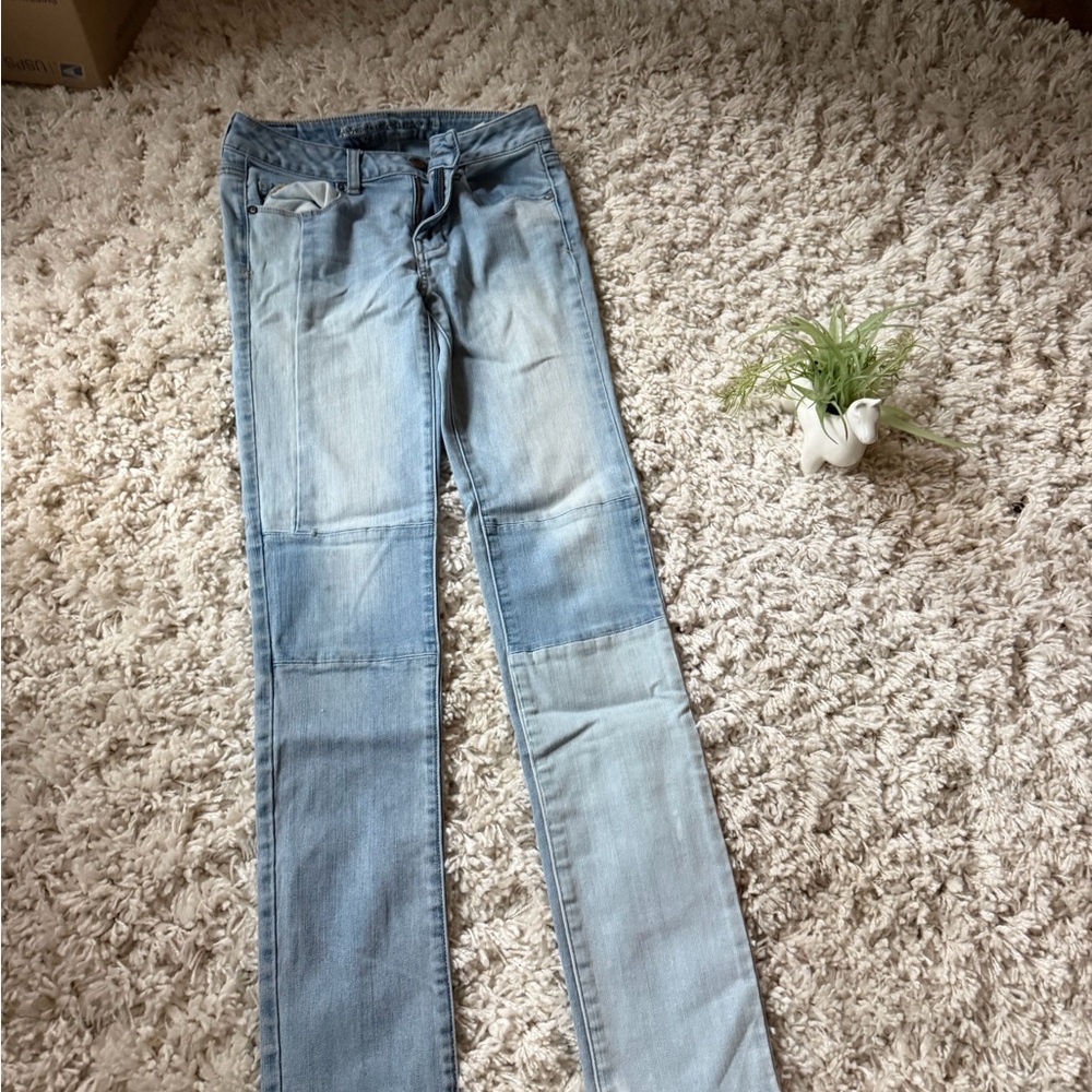 Trendy American Eagle, Patchwork Size 2 Skinny St… - image 3
